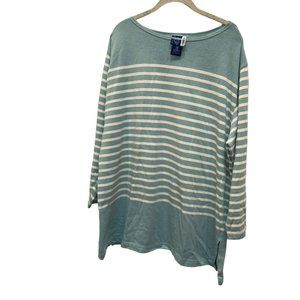 Venezia Jeans WOMAN PLUS aqua white french Breton Nautical Stripe knit t…